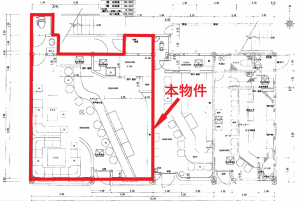 赤枠部分が本物件(間取)